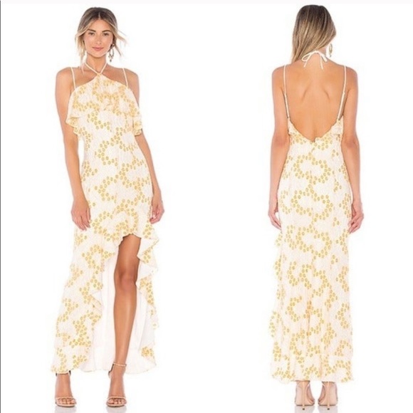 Lovers + Friends Dresses & Skirts - Lovers + Friends Oorja Gown Dress Ivory Orange XS